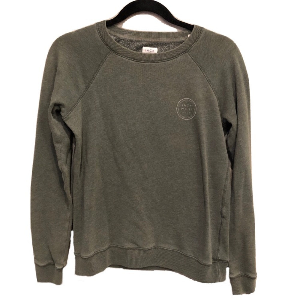 Jack Wills Green Sweatshirt Size 8 Small Round Front Logo.